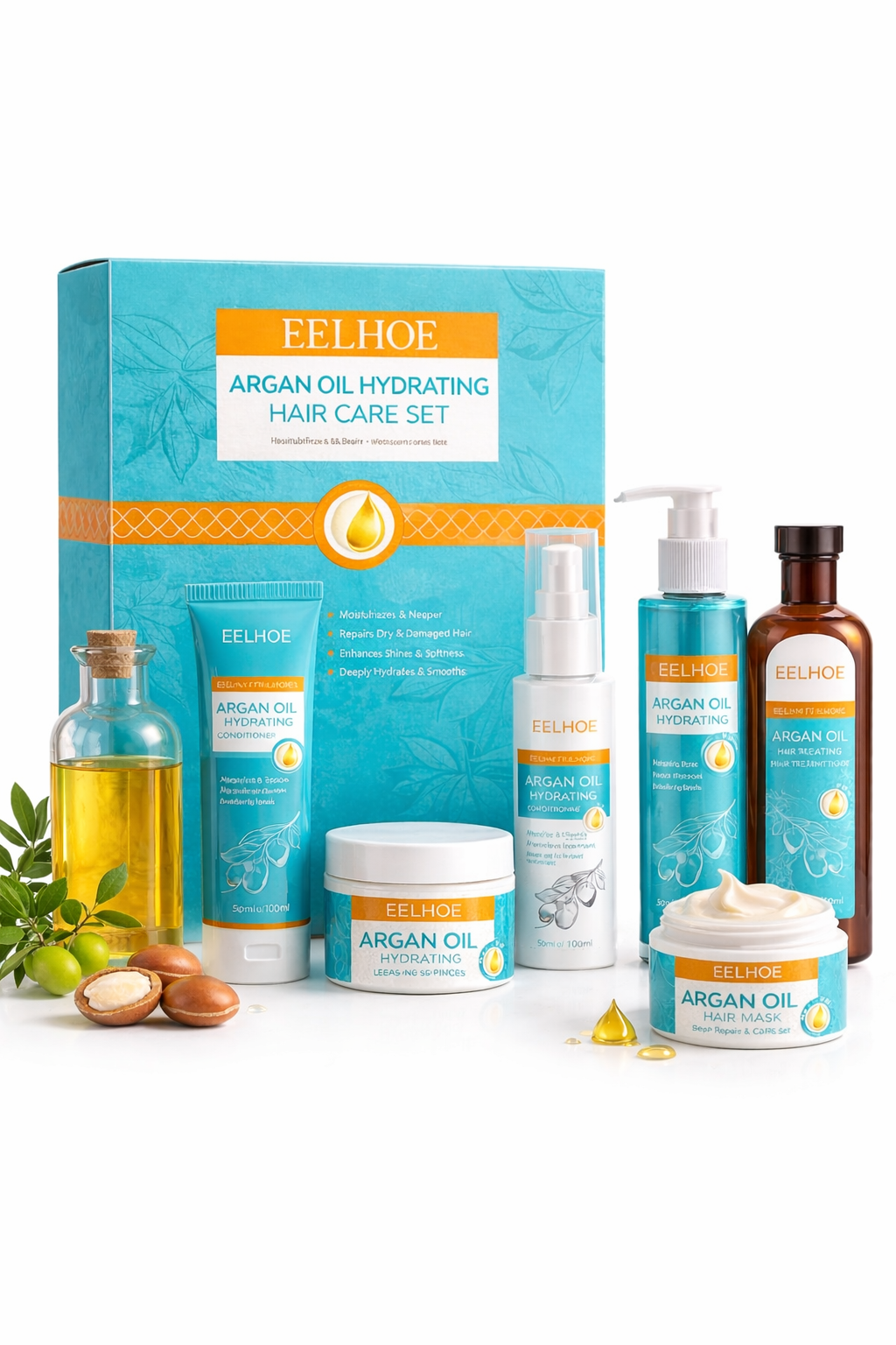 Eelhoe - Argan Oil Hydrating Hair Care Set 4-in-1