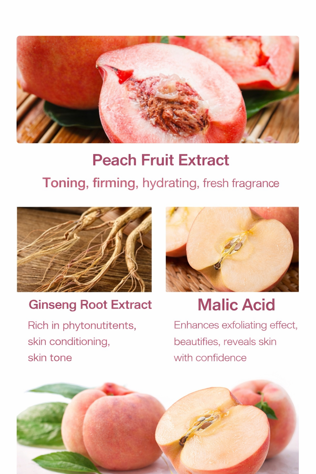 Peach Extract Fruit Acid Exfoliating Face Gel Cream