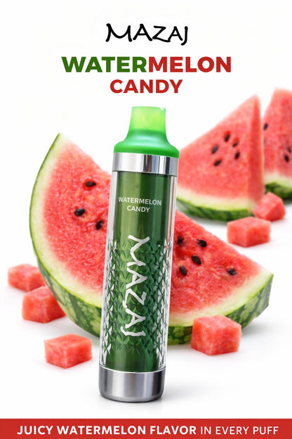 MAZAJ Black Disposable Vape 8000 Puffs – Watermelon Candy Flavor | Long Lasting Premium Vape